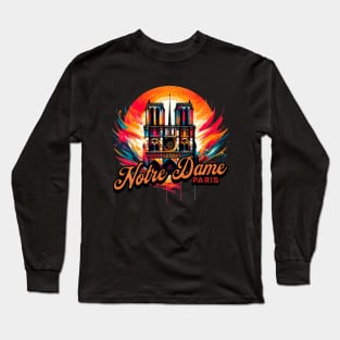 Notre Dame Paris Design Long Sleeve T-Shirt